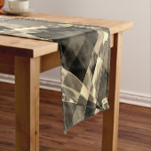 Rechtecke in Holz oder Beige geneigt? Kurzer Tischläufer (Beispiel)