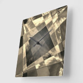Rechtecke in Holz oder Beige geneigt? Quadratische Wanduhr (Winkel)