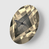 Rechtecke in Holz oder Beige geneigt? Runde Wanduhr (Winkel)