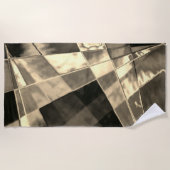 Rechtecke in Holz oder Beige geneigt? Strandtuch (Vorderseite)