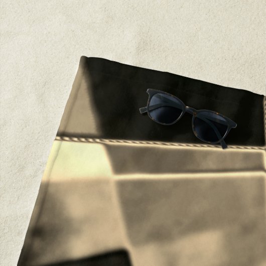 Rechtecke in Holz oder Beige geneigt? Strandtuch (Beispiel)