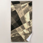 Rechtecke in Holz oder Beige geneigt? Strandtuch (Vorderseite)