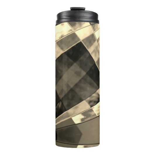 Rechtecke in Holz oder Beige geneigt? Thermosbecher (Vorderseite)