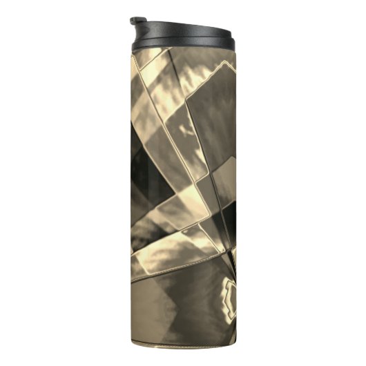 Rechtecke in Holz oder Beige geneigt? Thermosbecher (Nach rechts gedreht)