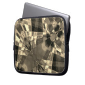 Rechtecke in Holz oder Beige Laptopschutzhülle (Vorderseite Links)