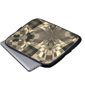 Rechtecke in Holz oder Beige Laptopschutzhülle (Vorne Knopf)