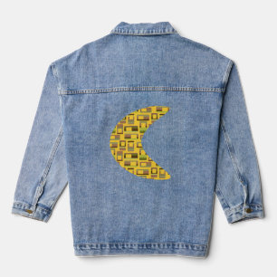 Rechtecke mit goldenem Streifen Jeansjacke