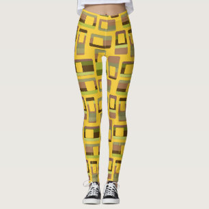 Rechtecke mit goldenem Streifen Leggings