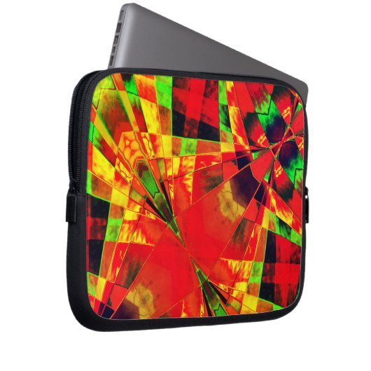 Rechtecke, mit oder ohne Streifen ...rot gelblich Laptopschutzhülle (Vorne Rechts)