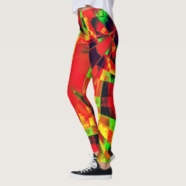 Rechtecke, mit oder ohne Streifen ...rot gelblich Leggings