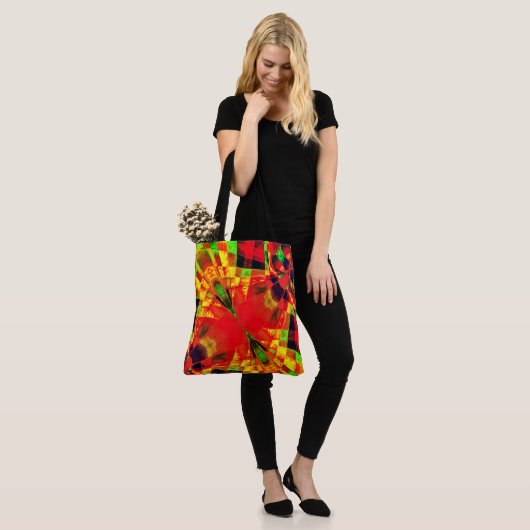 Rechtecke, mit oder ohne Streifen ...rot gelblich Tasche (Am Model)