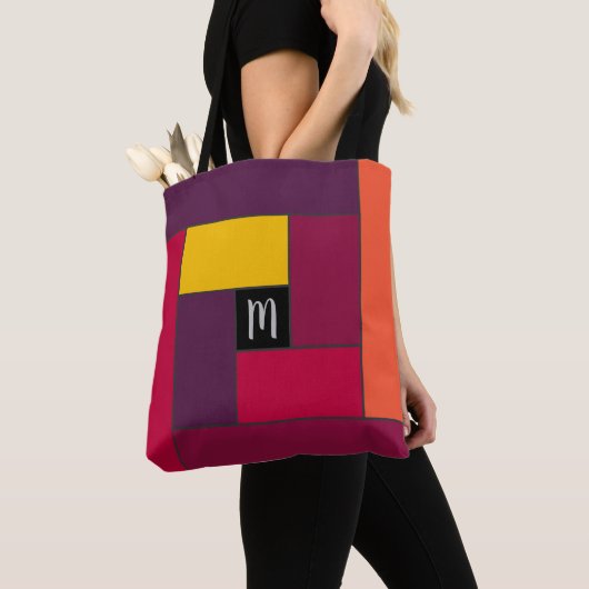 Rechtecke Muster (ver4) mit benutzerdefiniertem Mo Tasche (Von Nahem)