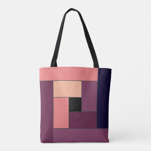 Rechtecke Muster (ver5) mit benutzerdefiniertem Mo Tasche (Rückseite)