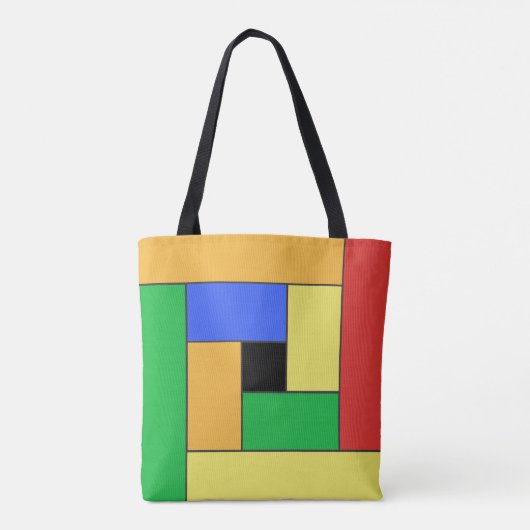 Rechtecke Muster (ver9) mit benutzerdefiniertem Mo Tasche (Rückseite)