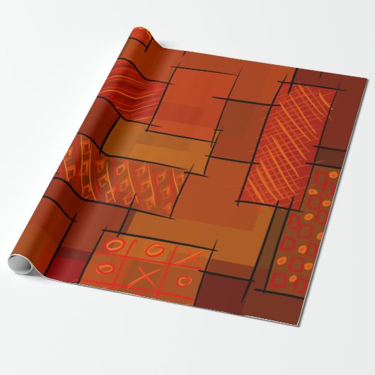 Rechtecke, Patchworkmuster, Doodle. Bruchquilt Geschenkpapier (Ungerollt)