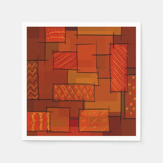 Rechtecke, Patchworkmuster, Doodle. Bruchquilt Serviette (Vorderseite)