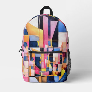 Rechtecke und Dreiecke Geometrisch Abstrakt Bedruckter Rucksack