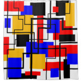 Rechtecke und Linien im Bauhaus - weiß Duschvorhang (Vorderseite)