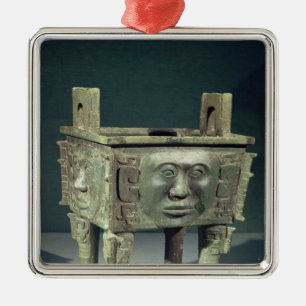 Rechteckig "tönen Sie" Schiff mit menschlichen Silbernes Ornament