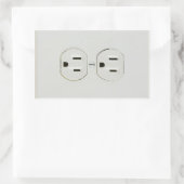 rechteckige Aufkleber an der elektrischen Außenwan (Tasche)