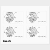 Rechteckige Aufkleber aus Garn (Blatt)