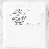 Rechteckige Aufkleber aus Garn (Tasche)