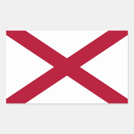 Rechteckige Aufkleber der Alabama-Flagge (Vorderseite)