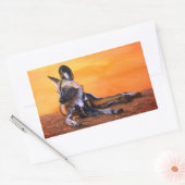 Rechteckige Aufkleber für Afrikanischer Wildhund (Umschlag)