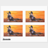 Rechteckige Aufkleber für Afrikanischer Wildhund (Blatt)