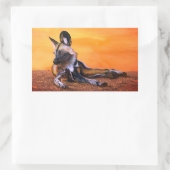 Rechteckige Aufkleber für Afrikanischer Wildhund (Tasche)
