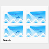 Rechteckige Aufkleber für das Dolphin-Meer (Ihr Te (Blatt)