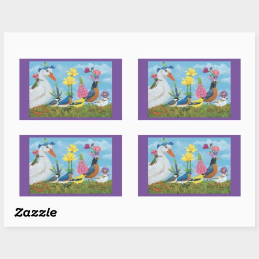 Rechteckige Aufkleber für die Frühjahrsparade (Blatt)