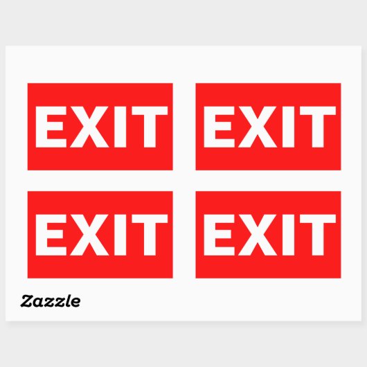 Rechteckige Aufkleber mit rotem Ausgang (Blatt)