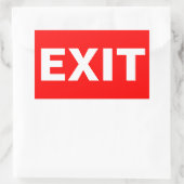 Rechteckige Aufkleber mit rotem Ausgang (Tasche)