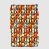 Rechteckige, beige und rötliche Schnitte Golfhandtuch (Vorderseite)