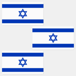 Rechteckige Flagge Israels Etiketten