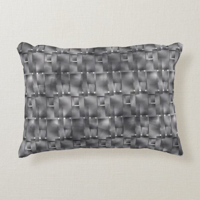 Rechteckige Formate von grauen und dunklen Flecken Dekokissen (Vorderseite)