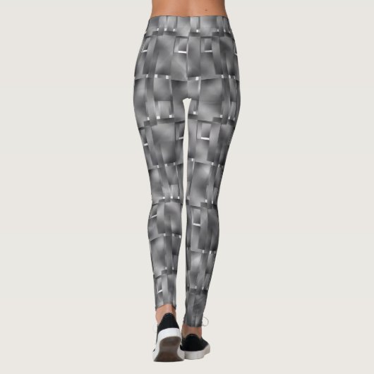 Rechteckige Formate von grauen und dunklen Flecken Leggings (Rückseite)