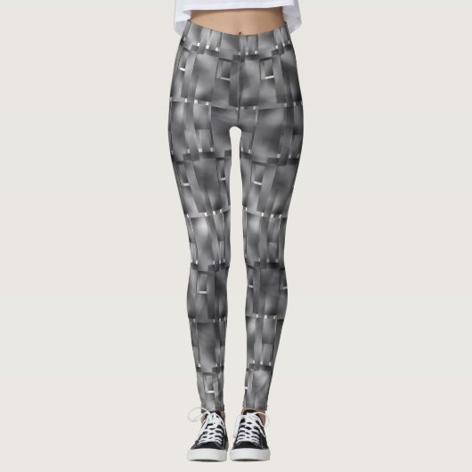 Rechteckige Formate von grauen und dunklen Flecken Leggings (Vorderseite)