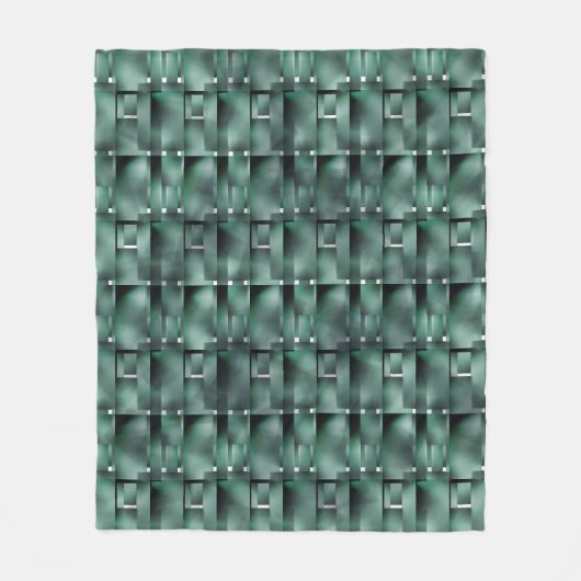 Rechteckige Formen in dunkel und gepunktet grün Fleecedecke (Vorderseite)