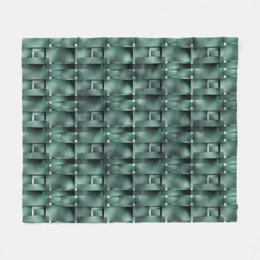 Rechteckige Formen in dunkel und gepunktet grün Fleecedecke (Vorderseite (Horizontal))