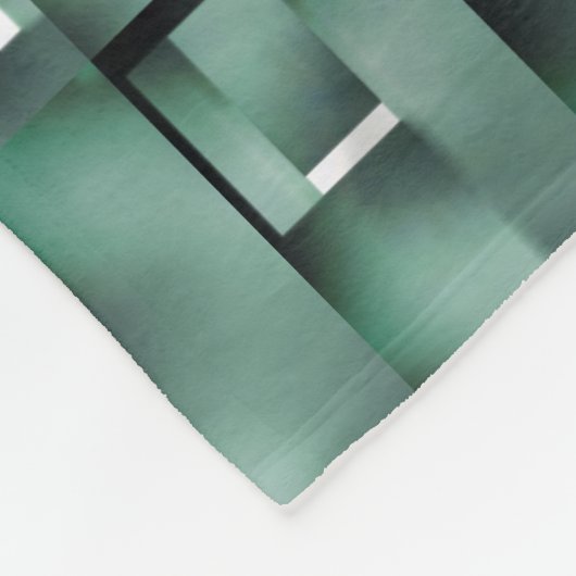 Rechteckige Formen in dunkel und gepunktet grün Fleecedecke (Ecke)