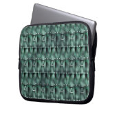 Rechteckige Formen in dunkel und gepunktet grün Laptopschutzhülle (Vorderseite Links)