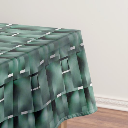 Rechteckige Formen in dunkel und gepunktet grün Tischdecke (Beispiel)