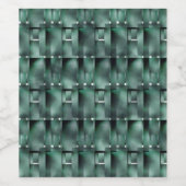 Rechteckige Formen in dunkel und gepunktet grün Weinetikett (Einzelnes Label)