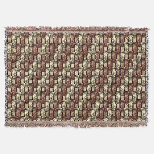 Rechteckige, gepunktete, goldbraune Stücke Decke (Vorderseite)