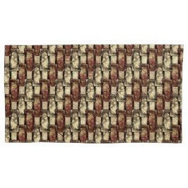 Rechteckige, gepunktete, goldbraune Stücke Kissenbezug