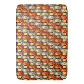 Rechteckige, geschnitzte Stücke in Rot und Beige Badematte (Vorderseite Vertikal)