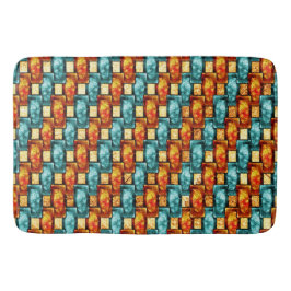 Rechteckige, geschnitzte und gefärbte Teller, Oran Badematte