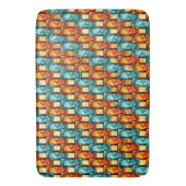 Rechteckige, geschnitzte und gefärbte Teller, Oran Badematte (Vorderseite Vertikal)